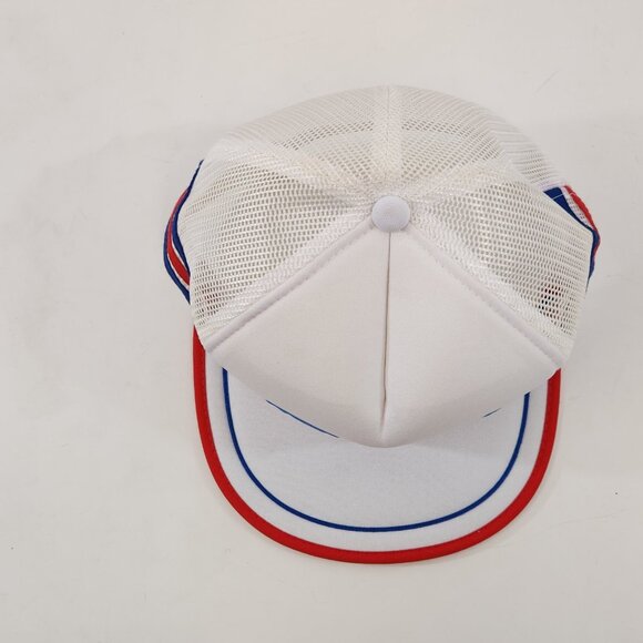 ARO Automotive Industrial Supplies Snapback 3 Stripe Trucker Hat White Vtg 1980s - Picture 3 of 11